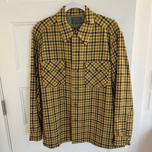 Pendleton Woolen Mills Large Wool Yellow Plaid Shirt